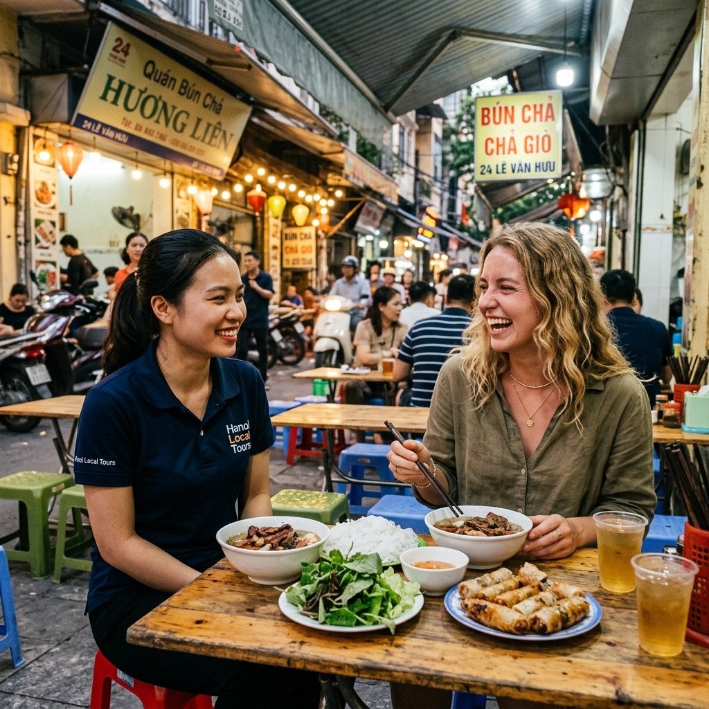 Hanoi Female Rider Street Food Tour with local guides in Hanoi
